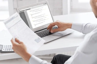 Person entering a document into an electronic Chain of Custody (eCCF) platform.