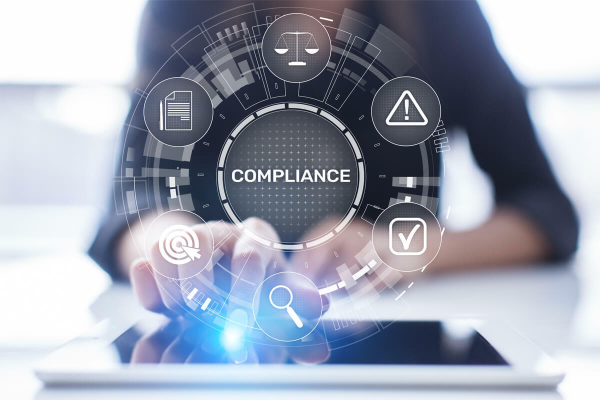 person navigating background compliance on digital screen