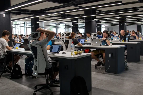software en telecom collega's aan het screenen