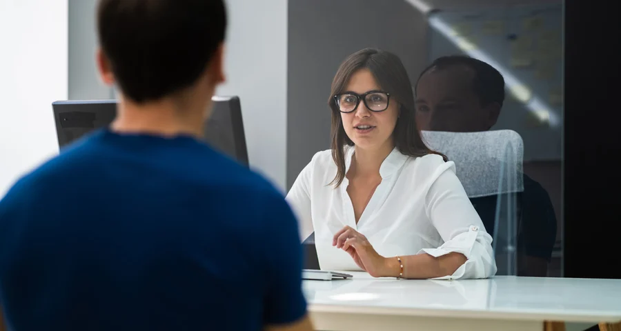 business woman interviewing a job candidate